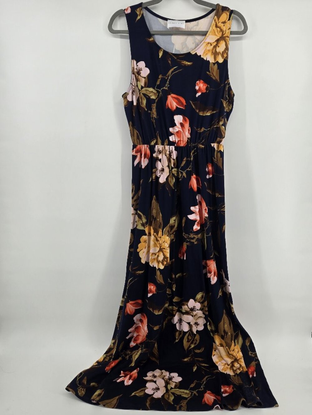 French Grey Esther Brushed Knit Maxi Dress - L Navy